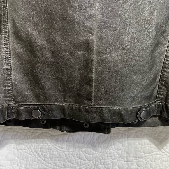 BLU PEPPER Moto Faux Leather Jacket Grey, Size Small - Picture 14 of 16